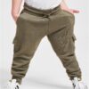 Boys Fitted Cargo Sweatpants - Olive