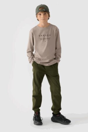 Boys Jogger alkalmi nadrág sima 4F khaki 4FJWMM00TTR