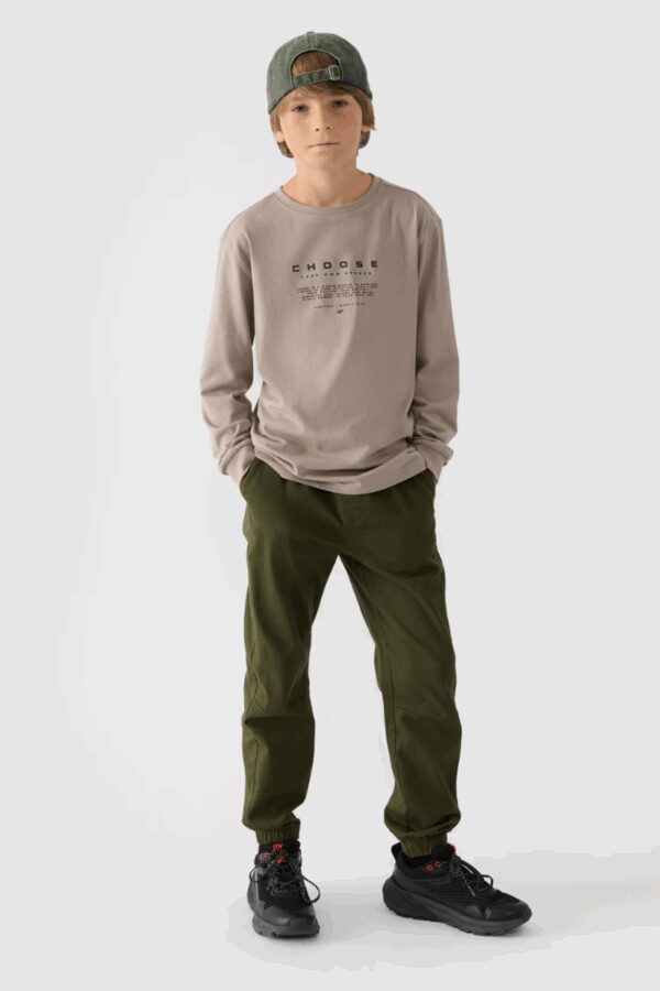 Boys Jogger alkalmi nadrág sima 4F khaki 4FJWMM00TTR