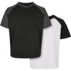 Boys Raglan Contrast Tee 2-Pack White/Black+Black/Charcoal