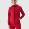 Boys' Sweatshirt Zipped Up 4F Hoodie - Red
