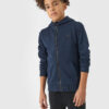 Boys' Sweatshirt Zipped Up Hoodie 4F - Navy Blue