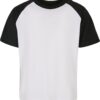 Boys' T-shirt with contrasting raglan white/black