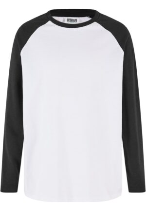 Boys' long-sleeved T-shirt Organic Oversized white/black