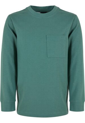 Boys' long-sleeved T-shirt with a green pocket