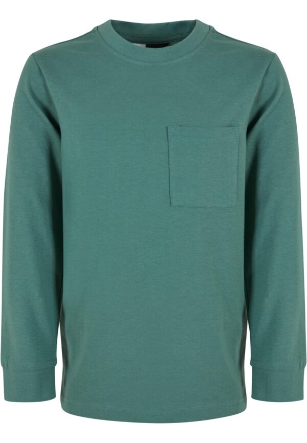 Boys' long-sleeved T-shirt with a green pocket