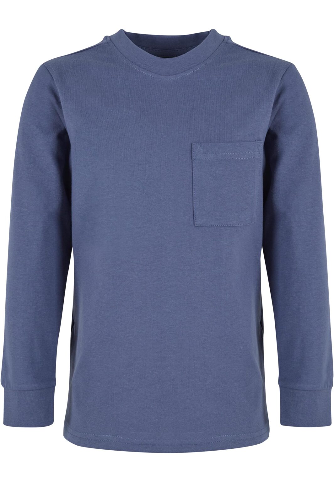 Boys' long-sleeved T-shirt with a pocket blue