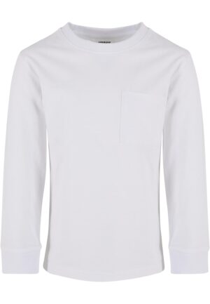 Boys' long-sleeved T-shirt with pocket white