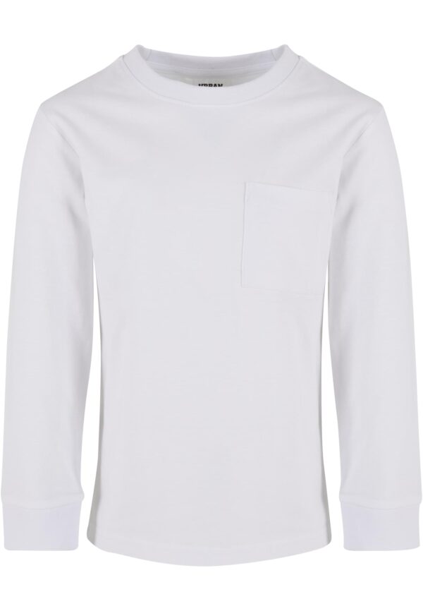 Boys' long-sleeved T-shirt with pocket white