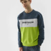 Boys' sweatshirt without fastening and without hood 4F - yellow