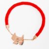 Bracelet with golden dog red