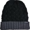 Braid Knit Beanie Black/Heather Grey