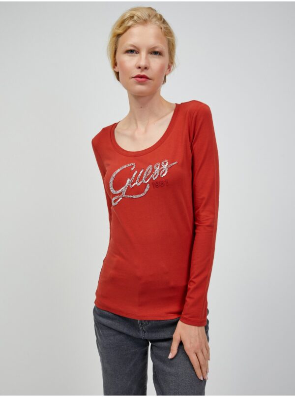 Brick women's long-sleeved T-shirt Guess Bryanna - Women's