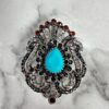 Brooch XZ459-109 silver + blue