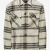 Brown-Beige Mens Checkered Shirt Jacket ONLY & SONS Cane - Men