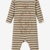 Brown-Cream Kids Patterned Long Sleeve Bodysuit name it Balo - Guys