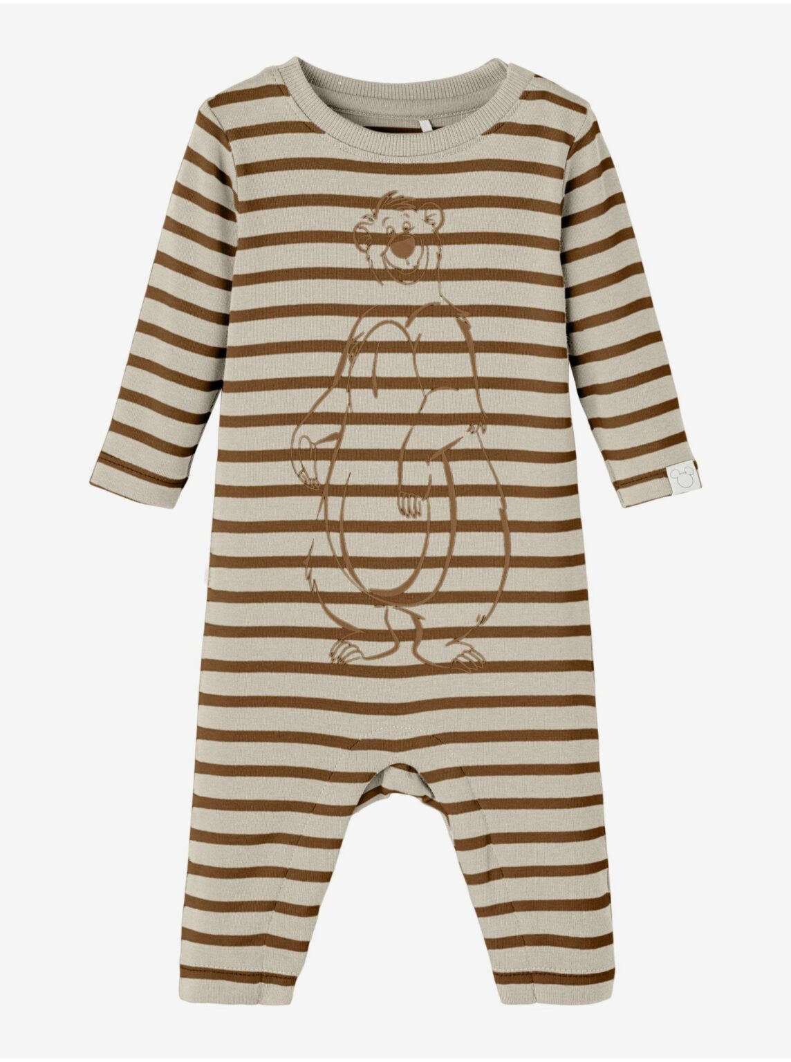 Brown-Cream Kids Patterned Long Sleeve Bodysuit name it Balo - Guys