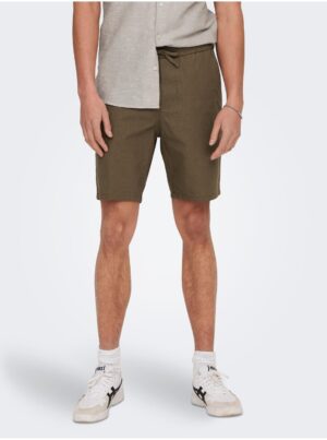 Brown Men's Linen Shorts ONLY & SONS Linus - Men