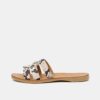 Brown Patterned Leather Slippers Pieces Anilla - Women