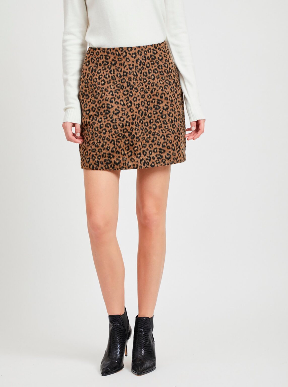 Brown Skirt with Leopard Pattern VILA Junila - Women