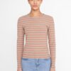 Brown Striped T-Shirt Noisy May Stevie - Women