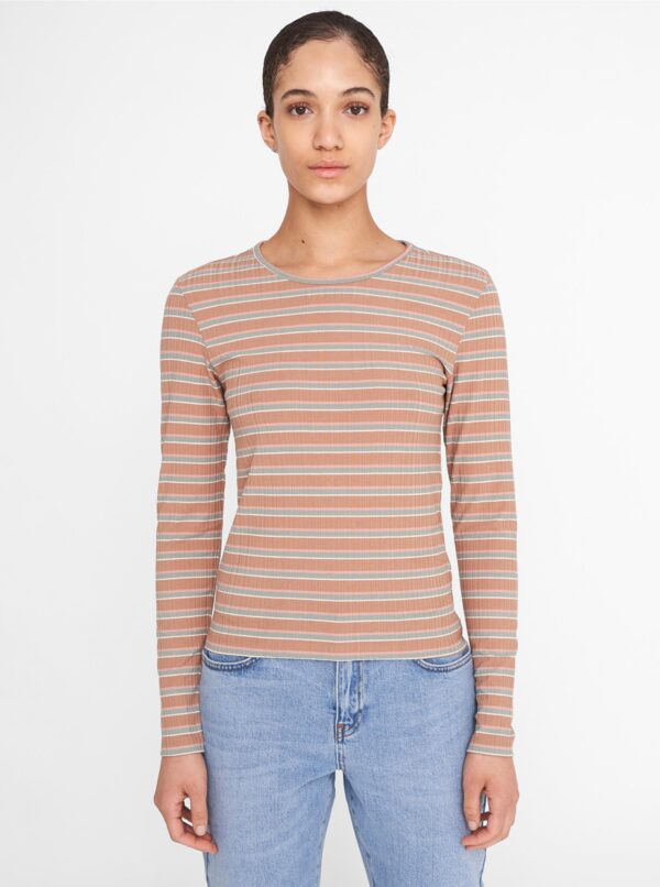 Brown Striped T-Shirt Noisy May Stevie - Women