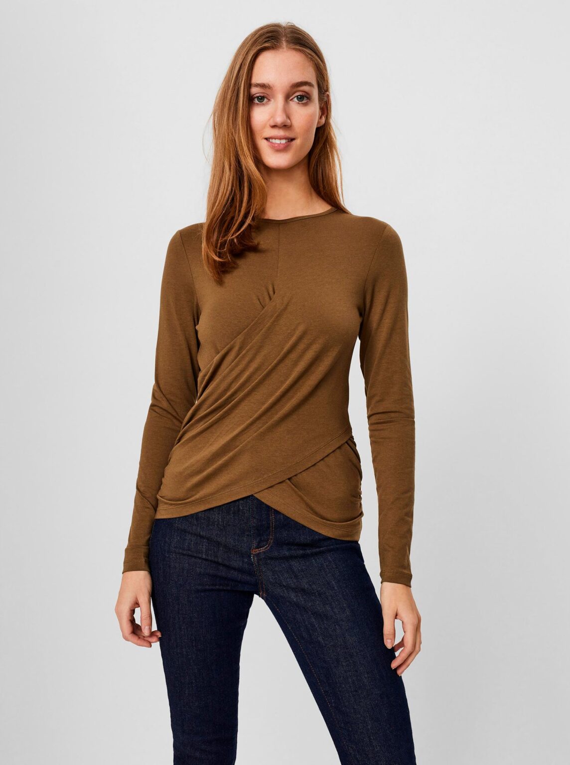 Brown T-shirt VERO MODA-Panda - Women