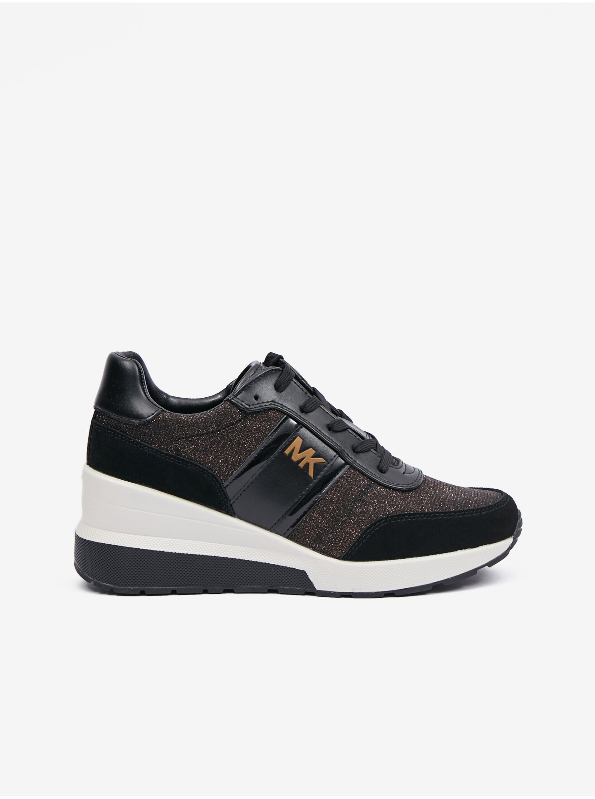 Brown-black women's wedge sneakers with leather details Michael Kors Ma - Women's