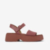 Brown-burgundy women's leather sandals Camper Tasha