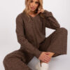 Brown casual set with an oversize blouse