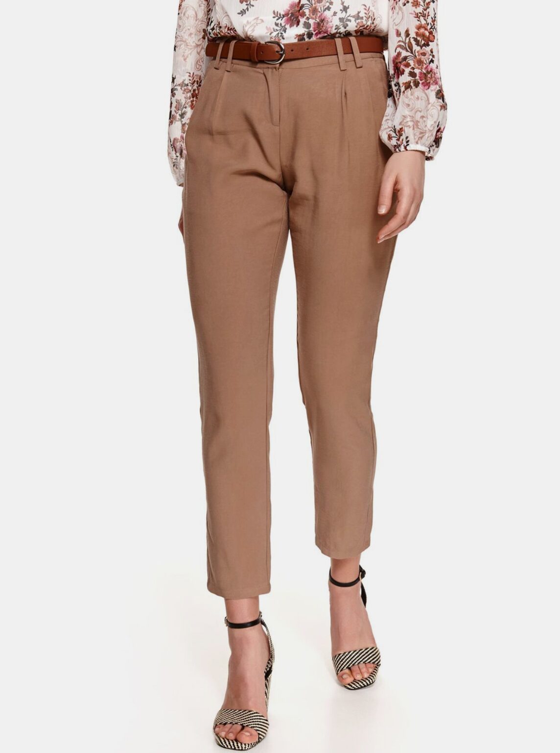 Brown cropped trousers TOP SECRET - Women