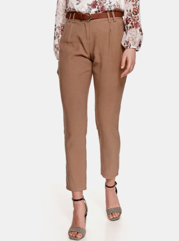 Brown cropped trousers TOP SECRET - Women