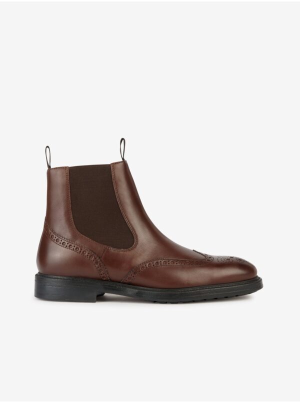 Brown men's leather ankle boots Geox Tiberio - Men's
