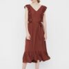 Brown mididishes VERO MODA Odette