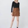 Brown mini skirt in suede finish Salsa Jeans - Women