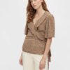 Brown patterned blouse . OBJECT - Women