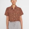 Brown patterned short shirt Noisy May Nika - Women