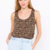 Brown patterned top CAMAIEU - Women