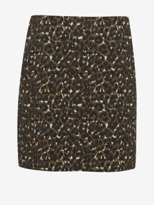 Brown patterned women's skirt CAMAIEU