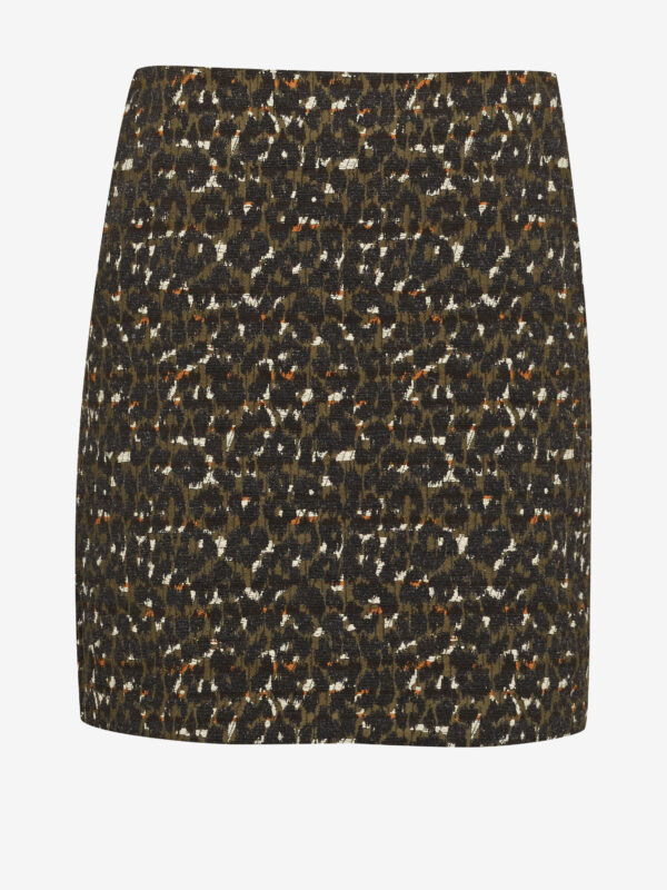 Brown patterned women's skirt CAMAIEU