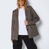 Brown plaid blazer Noisy May Sandy