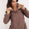 Brown quilted polo season jacket with lining