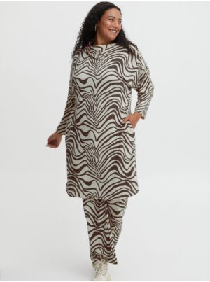 Brown-white patterned dress Fransa - Women's