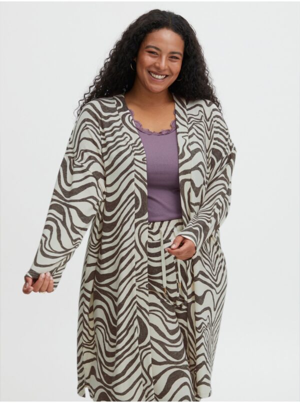 Brown-white patterned women's cardigan Fransa - Women