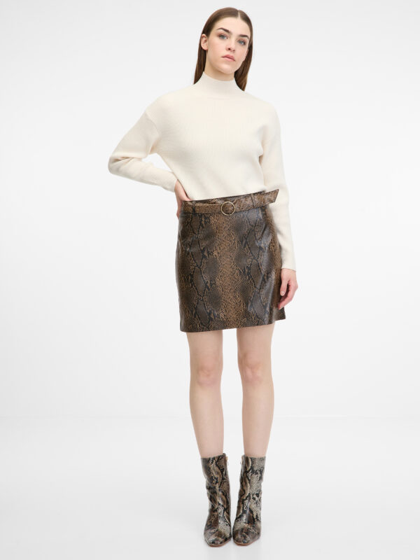 Brown women's faux leather skirt ORSAY - Women's