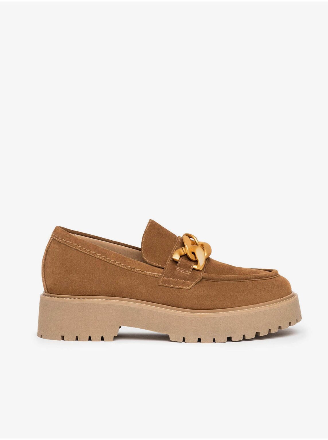 Brown women's loafers on platform NeroGiardini - Women
