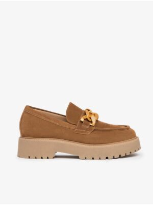 Brown women's loafers on platform NeroGiardini - Women