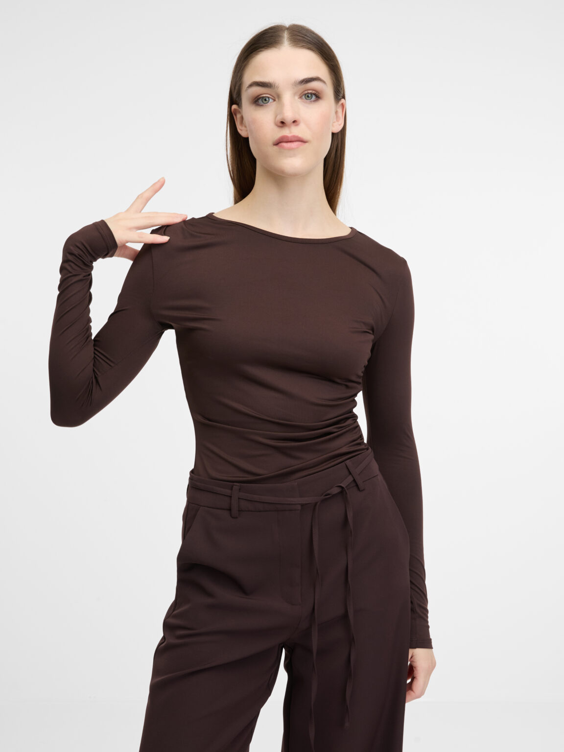 Brown women's long-sleeved T-shirt ORSAY - Women's