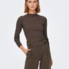 Brown women's ribbed sweater JDY Magda - Ladies