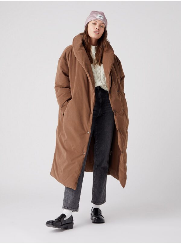 Brown women's winter coat with collar Wrangler - Women